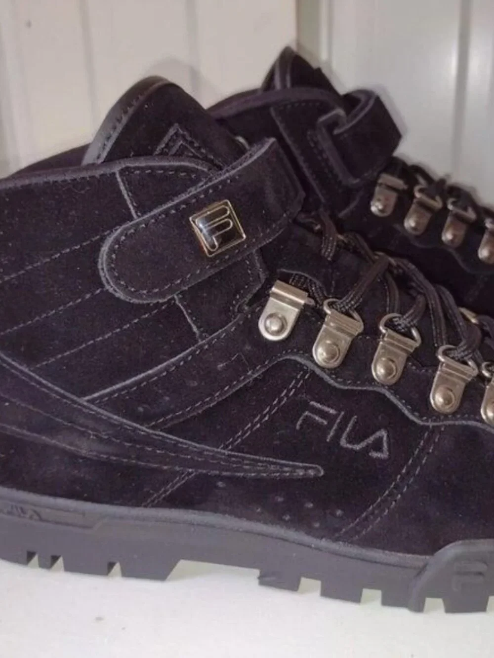 Size 7 Fila Men's Black Synthetic Suede Leather Casual Dress Boots